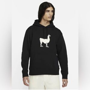 Nike SB Fleece Llama Pullover Skate Hoodie Black White DH3014-010 Men's Large L